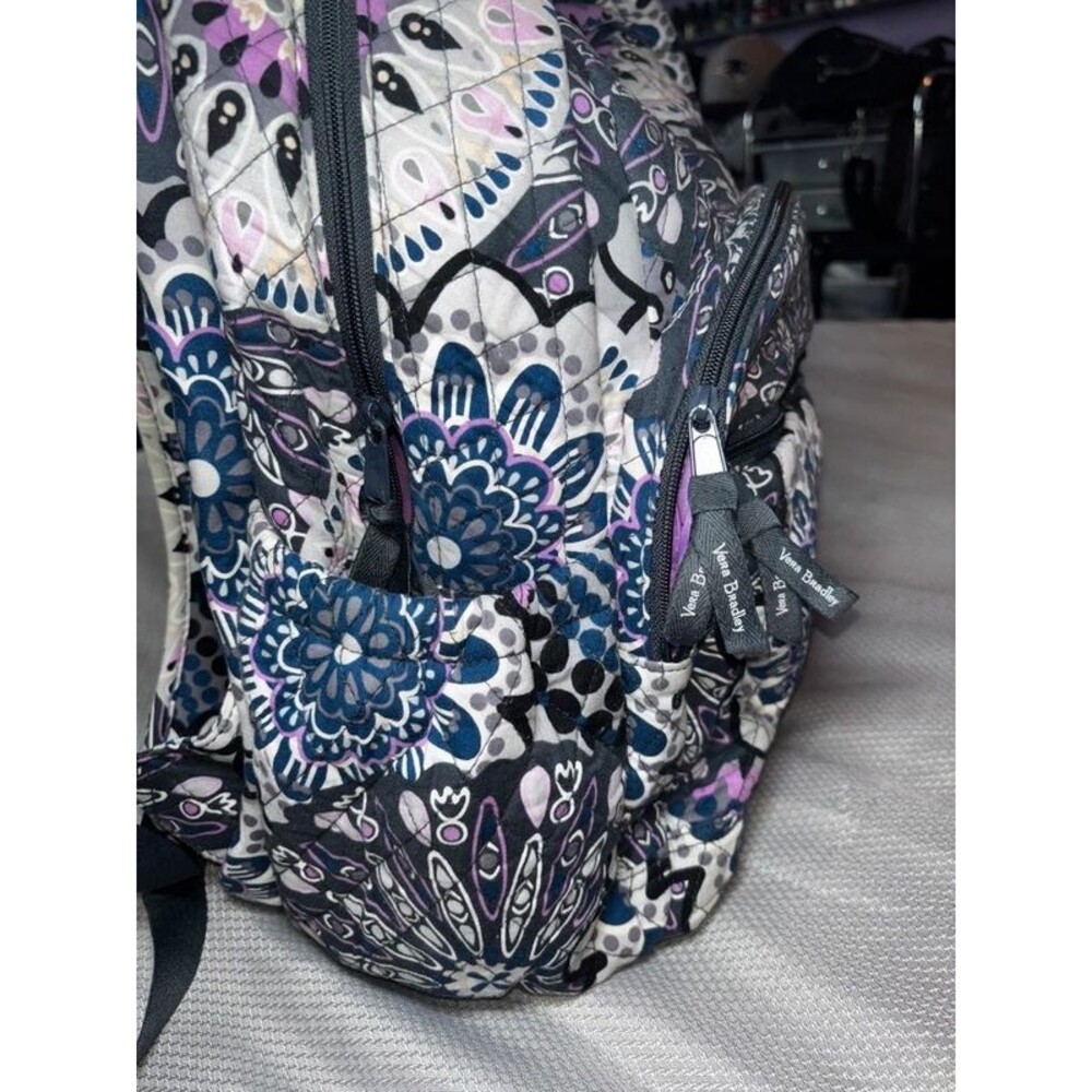 Large Vera Bradley Floral Paisley Quilted Backpack - Picture 2 of 8